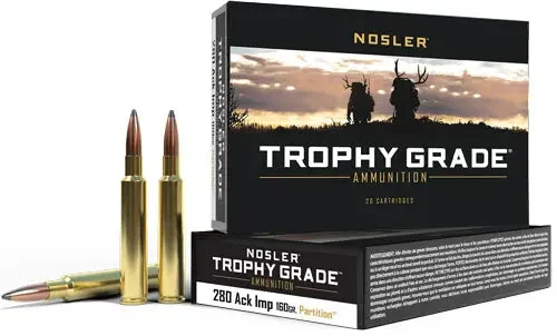 NOSLER TROPHY 280 ACK IMP 160GR PARTITION 20RD