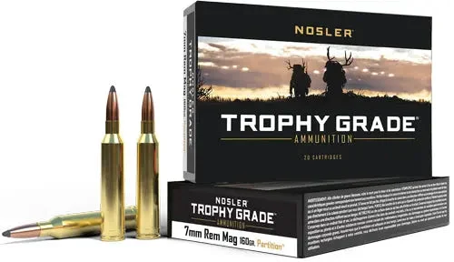 NOSLER TROPHY 7MM REM MAG 160GR PARTITION TIP 20RD