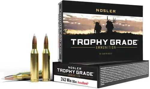 NOSLER TROPHY GRADE 243 WIN 90GR ACCUBOND TIP 20RD