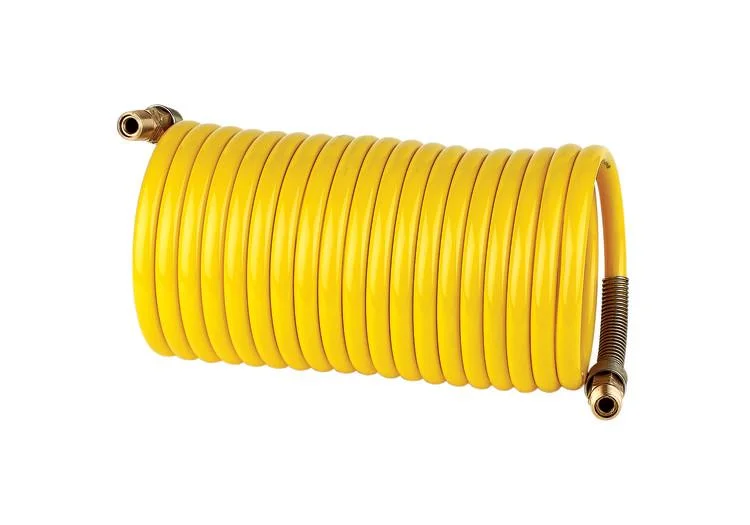 Nylon Coiled Air Hose Assembly – 3/8″ ID x 25′