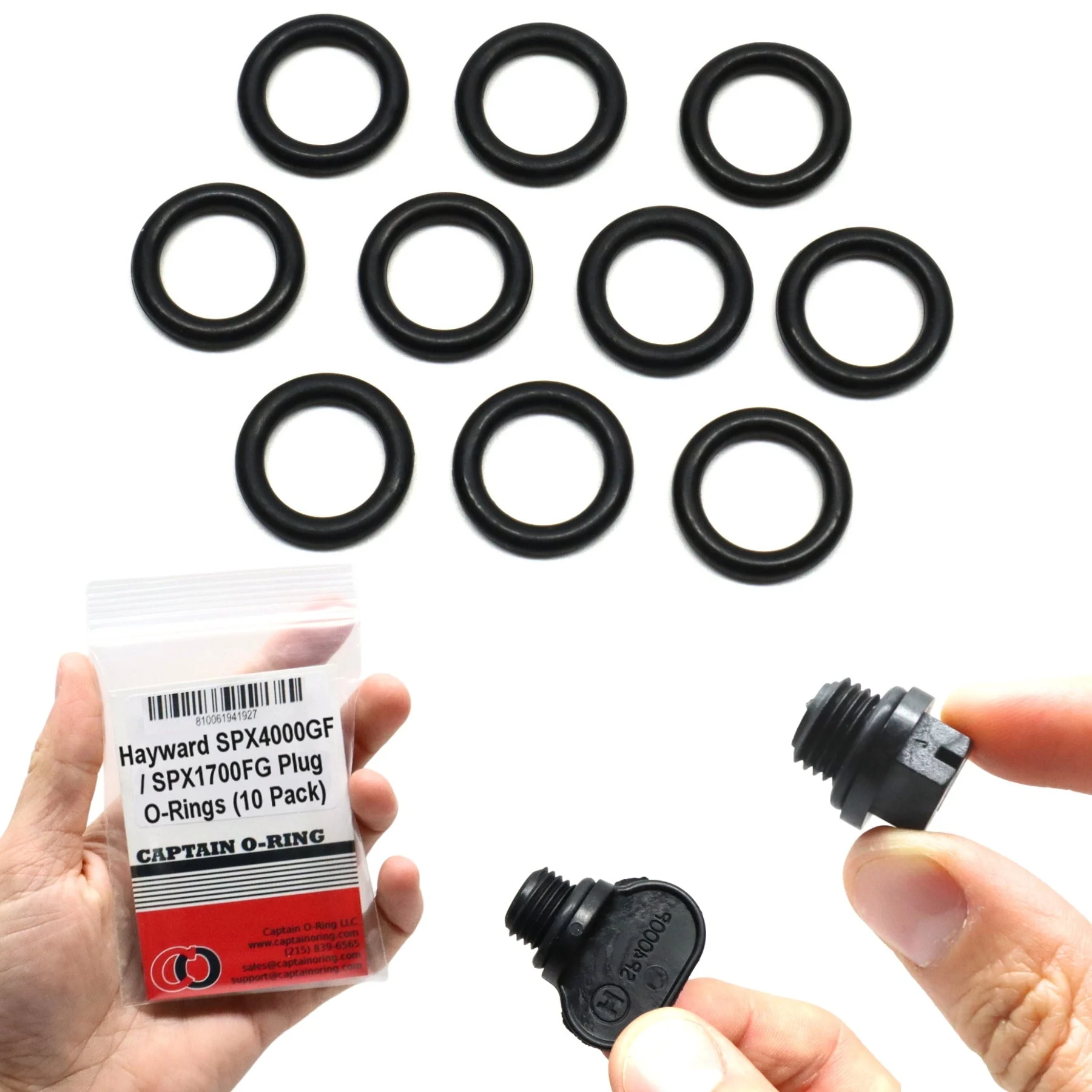 O-Ring Gaskets for Hayward SPX4000FG, SPX1700FG Pump Filter Plug (10 Pack)