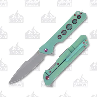 Olamic Rainmaker 260-H Folding Knife Frosty with Circle Cutouts RFL260H2