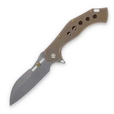 Olamic Soloist Scout Ti Kinetic Earth Holes 4.12in Stonewash Blade 203-S