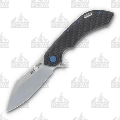 Olamic Wayfarer 247 Folding Knife T-051C 12K Twill Carbon Fiber/Frosty Blue T051C