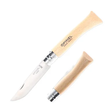 Opinel No.07 Folding Knife SS Beechwood Clam Pack OP000654CP