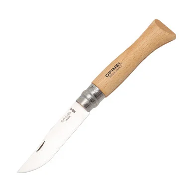 Opinel No.09 Stainless Steel Folding Knife Beechwood OP001254CP