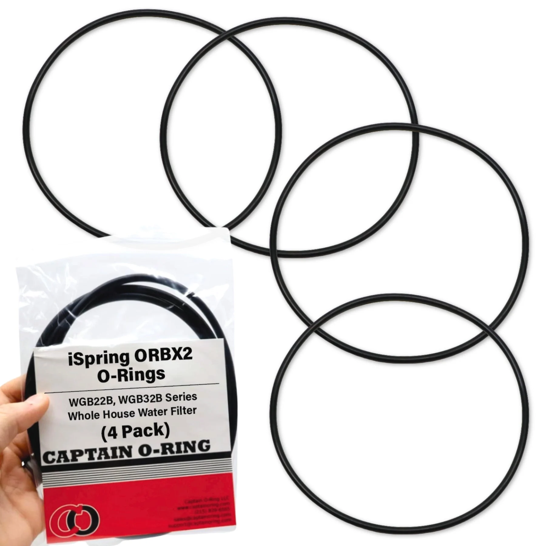 ORBX2 O-Rings for iSpring WGB22B, WGB32B Series Whole House Water Filter (4 Pack)