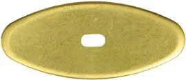Oval Knife Guard #3, 11/16" wide by 1-5/8" long, 1/8" thick, small oval slot 1/8" wide by 3/8" long, brass