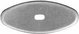 Oval Knife Guard #3, 11/16" wide by 1-5/8" long, 5/64" thick, small oval slot 1/8" wide by 3/8" long, nickel silver