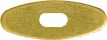 Oval Knife Guard #5, 1/2" wide by 1-11/32" long, 5/64" thick, large oval slot 3/16" wide by 1/2" long, brass