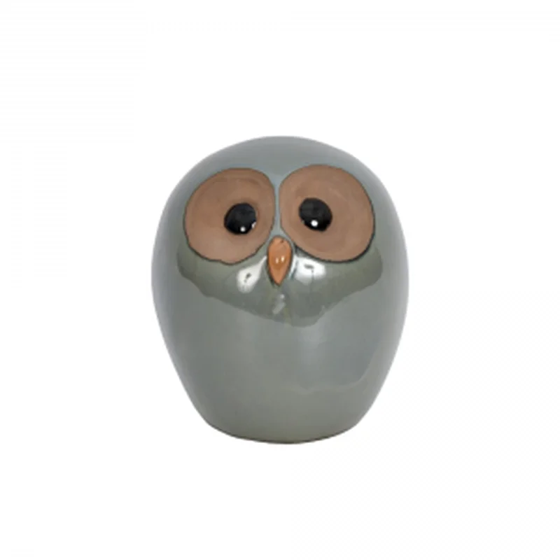 OWL ORNAMENT 19X18X21 GREEN