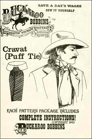 Pattern for Cravat or Puff Tie,all sizes, complete instructions