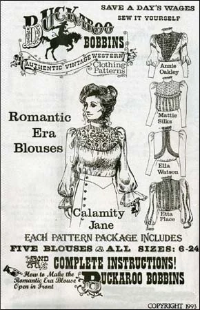 Pattern for Ladies Romantic Era Blouse,five styles in sizes 6 to 22,complete instructions