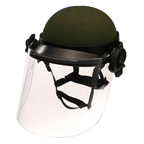 Paulson DK6 Series Riot Face Shield Universal headband face shield system .250″ Polycarbonate shield thickness