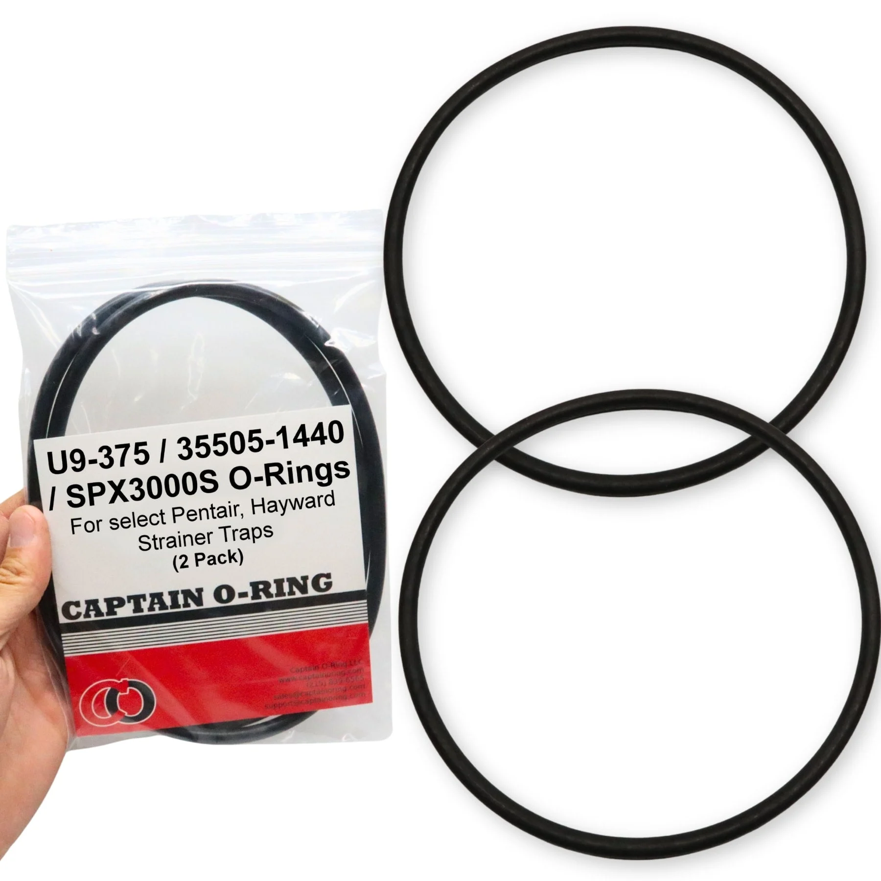 Pentair U9-375 / 35505-1440 / O-12 / Hayward SPX3000S Strainer Trap Cover O-Rings (2 Pack)