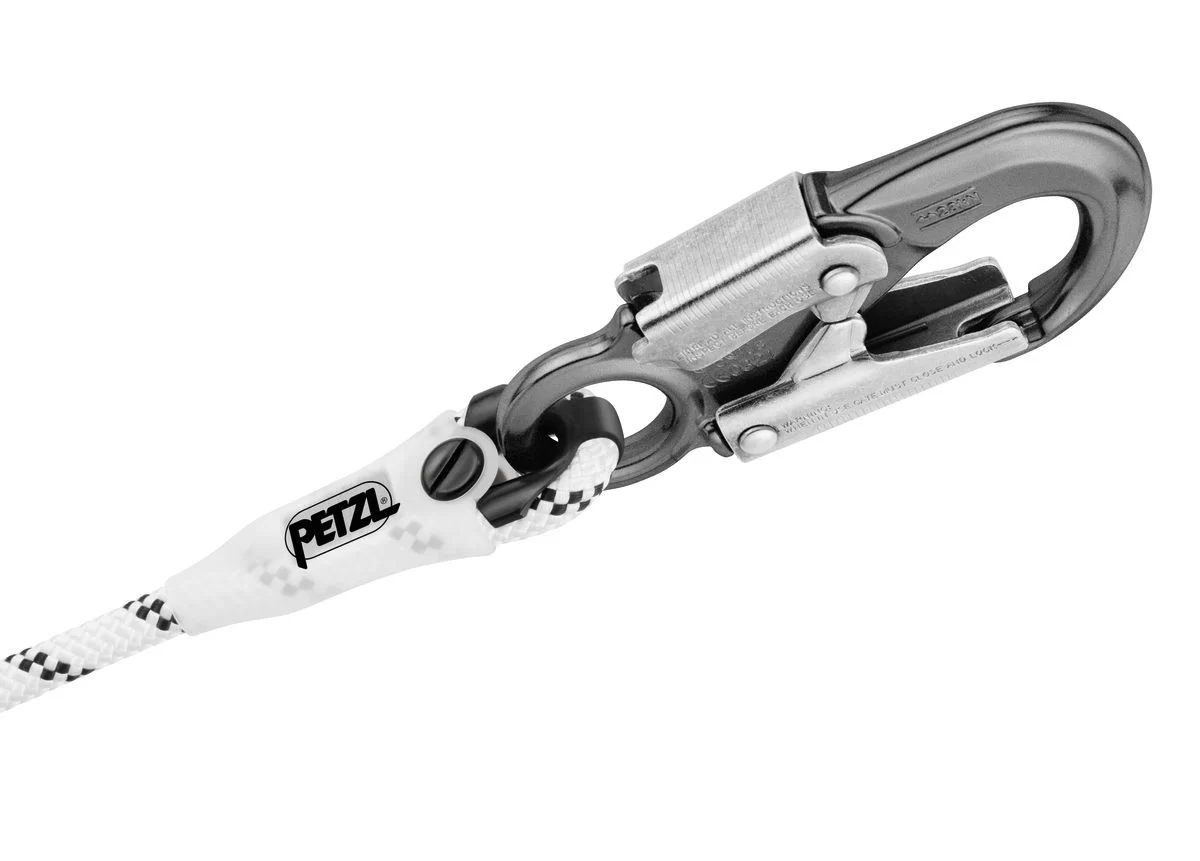 Petzl Grillon Adjustable Lanyard, 3 Meter w/ HOOK Connector & Protective Sheath