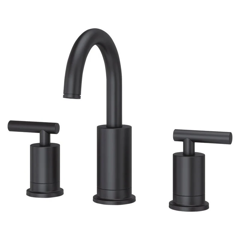 Pfister Contempra Two Handle Widespread Bathroom Sink Faucet in Matte Black | Ferguson