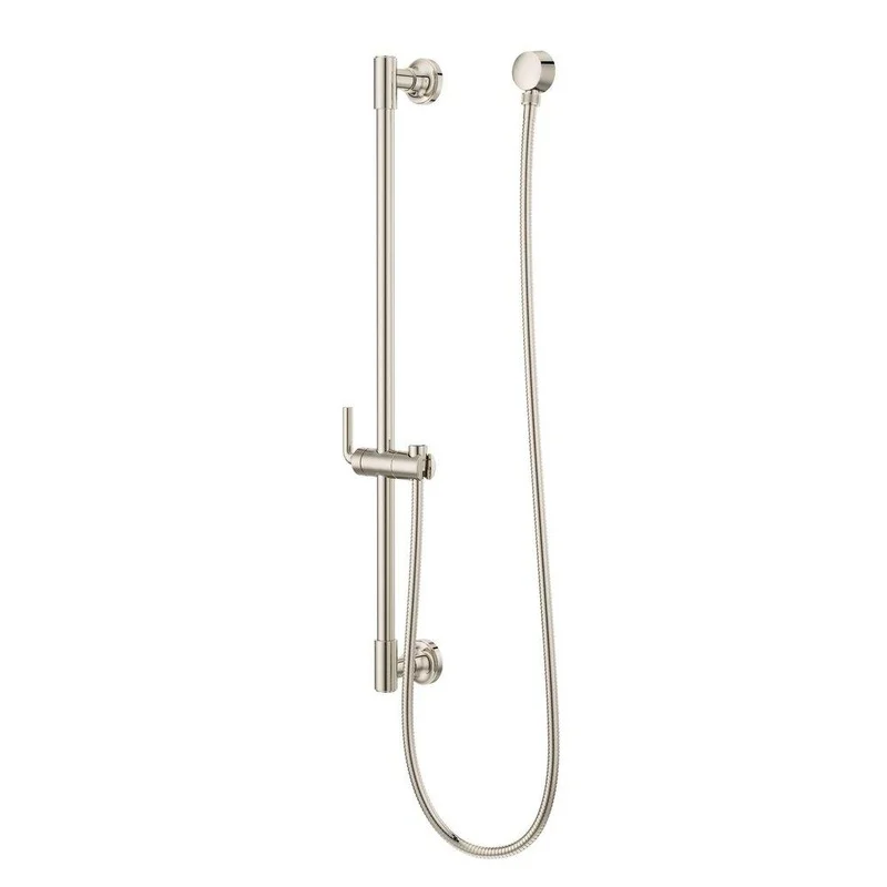 Pfister Modern Round 30 in. Shower Rail with Hose in Polished Nickel | Ferguson