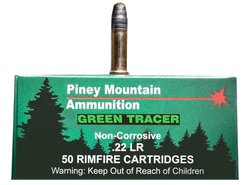 Piney Mountain Green Tracer .22 LR, 40gr, Lead Round Nose, 50Bx/10Cs