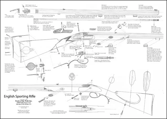 Plan drawing,full exact size,English Sporting Rifle