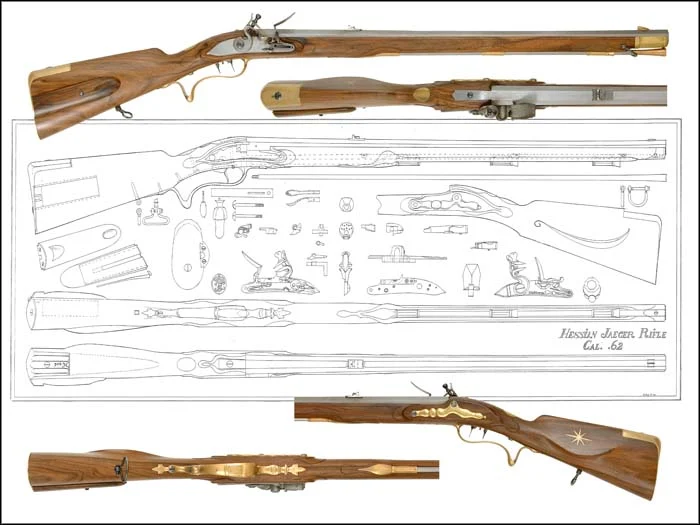 Plan drawing,full exact size,T.W. Pistor Hessian Jaeger Rifle