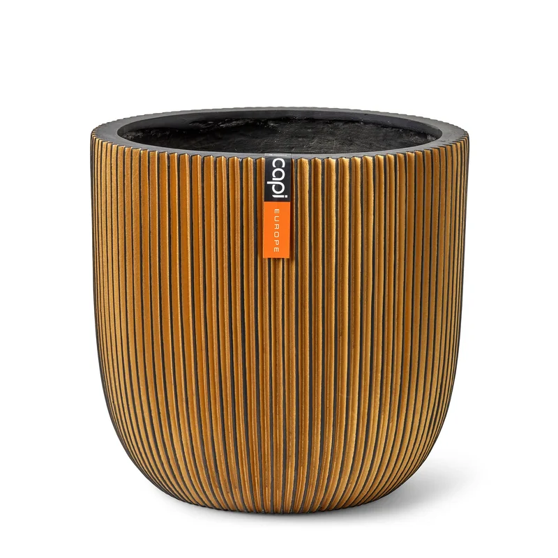 Planter ball Groove Black Gold 17 x 15