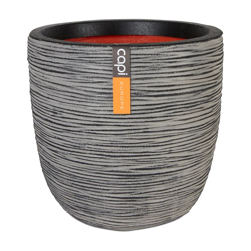 Planter Ball Rib Pot Anthracite NL 35cm H34cm