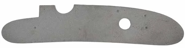 plate, left, wax cast steel, 4.7" x .97", as cast