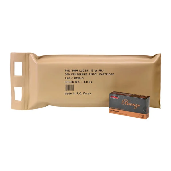 PMC BRONZE 9MM 115GR FMJ 6 BX BP 300RD