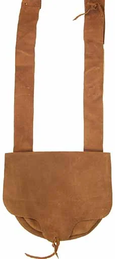 Possibles bag, suede leather, 9" by 8",semi-beaver tail flap