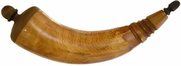 Powder Horn,medium, 6 to 9",with antique patina finish