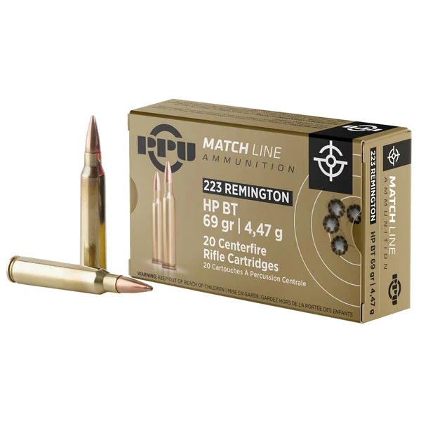 PPU .223 REM MATCH 69GR HPBT 20RD
