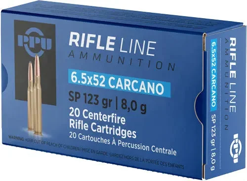 PPU 6.5X52 CARCANO 123GR JSP 20RD