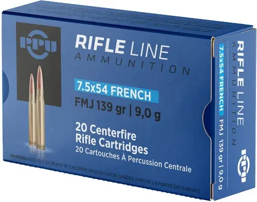 PPU 7.5X54 FRENCH MAUSER 139GR FMJ 20RD