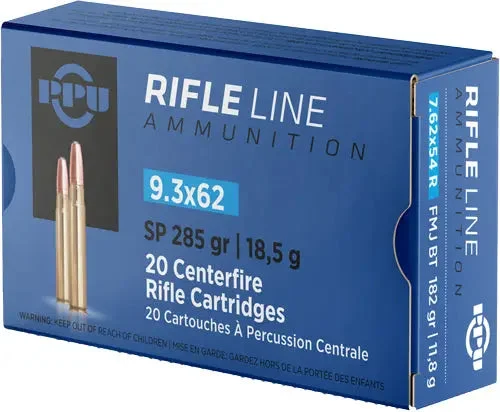 PPU 9.3X62MM 285GR JSP 20RD