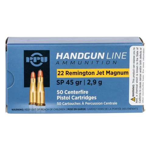 PPU Handgun 22 Rem Jet Mag 45 gr Soft Point – PPH22RJ