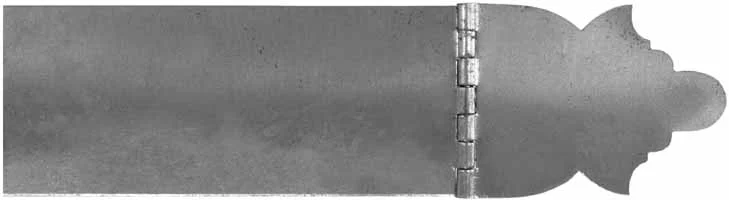 Pre-Revolutionary War era longrifle Patchbox Kit,iron, 6-3/4" overall length