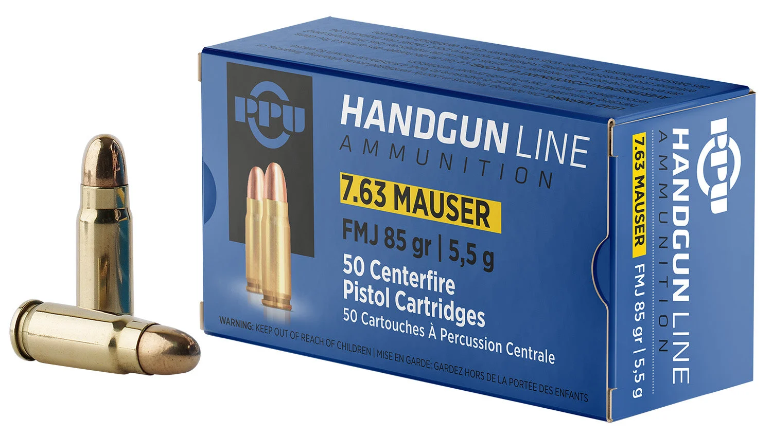 Prvi Partizan PPH763Full Metal Jacket FMJ 85 Grain 7.63×25mm Mauser