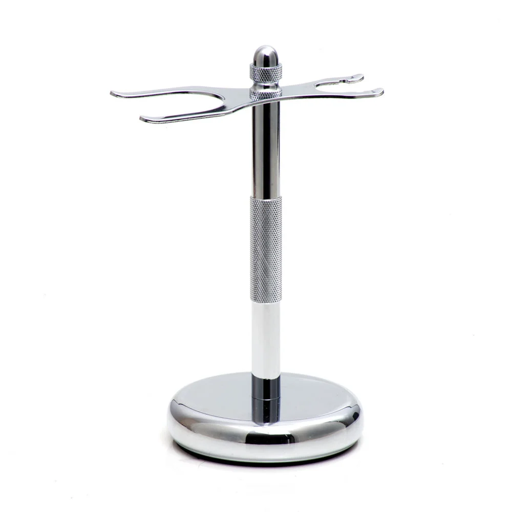 Pure Badger Universal Shaving Stand for Razor and Brush – Chrome