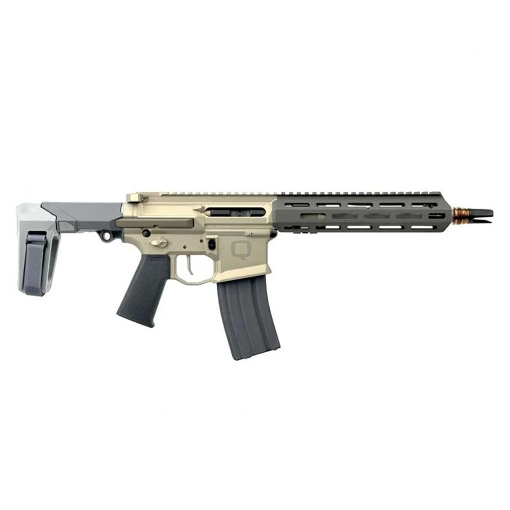 Q Honey Badger Handgun 5.56 NATO 30rd Magazine 10″ Threaded Barrel Grey Accents with Brace