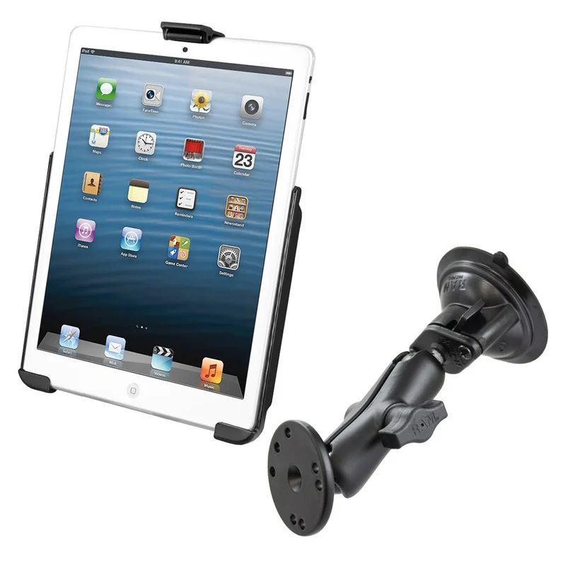 RAM Mount Suction Cup Mount w/Apple iPad mini EZ-ROLL’R Cradle [RAM-B-166-AP14U]