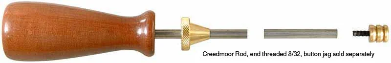 Ramrod, 5/16" stainless, 36" long rod.Creedmoor, rigid handle, 8-32 thread