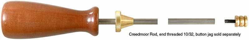 Ramrod, 5/16" stainless, 44" long rod.Creedmoor, rigid handle, 10-32 thread