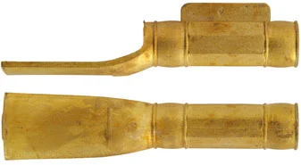 Ramrod pipe, brass, entry pipe with skirt, octagon with rings, for 3/8" ramrod