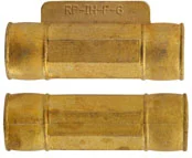 Ramrod pipe, brass, forward pipe with lug, octagon with rings, for 3/8" ramrod
