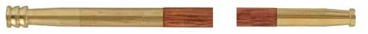 Ramrod for Thompson Center Hawken, 3/8" stained hickory, 28-5/8" long. Brass tips are threaded 10-32 at rear, with tempered steel ball puller hidden under the .45 caliber cleaning jag.Made in the U.S.A.