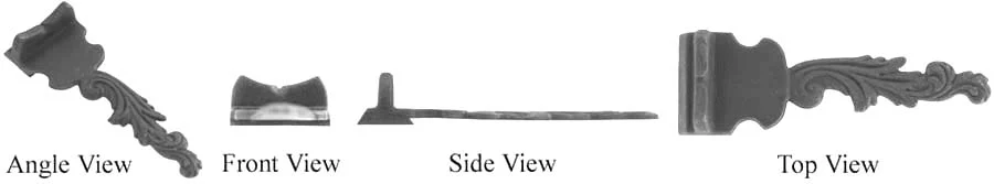 Rear sight, with decorative front finial, wax cast steel