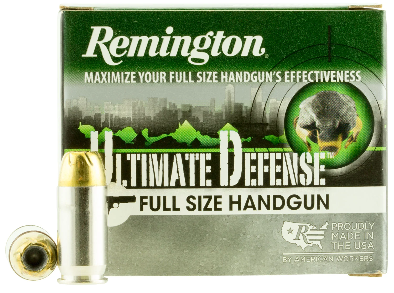 Remington Ammunition 28971 Ultimate Defense Full Size Handgun 45 ACP 185 gr Brass Jacket Hollow Point 20 Per Box/ 25 Case