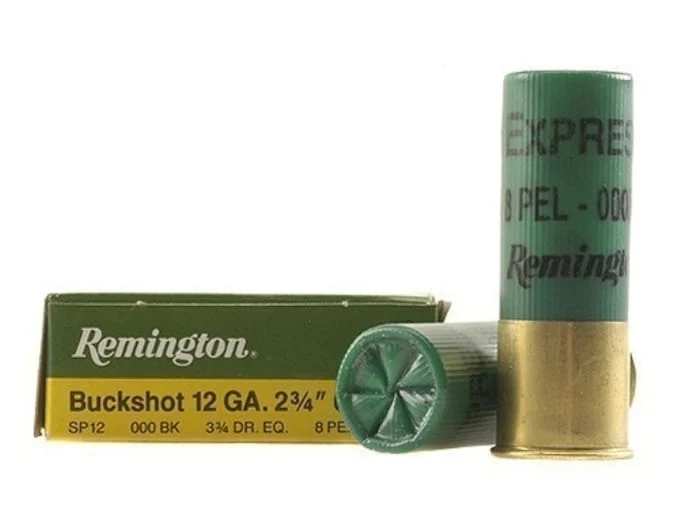 Remington Express Ammunition 12 Gauge 2-3/4″ 000 Buckshot 8 Pellets