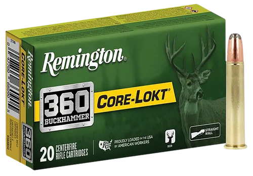 Remington Hunting 360 Buckhammer, 180gr, Soft Point Core-Lokt, 20rd Box